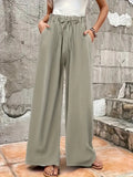 Solid Color Straight Comfortable Drape Graceful Casual Pants