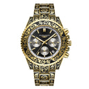 Vintage Engraving Quartz Multi-function Men's Watch