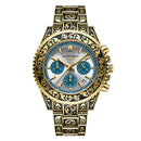 Vintage Engraving Quartz Multi-function Men's Watch