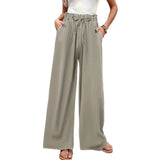 Solid Color Straight Comfortable Drape Graceful Casual Pants