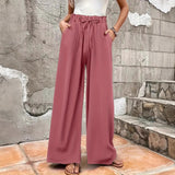 Solid Color Straight Comfortable Drape Graceful Casual Pants