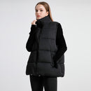 Women's Sleeveless Mid-length Stand-up Collar Thermal Down Cotton Thickened Vest