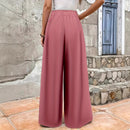 Solid Color Straight Comfortable Drape Graceful Casual Pants
