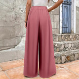 Solid Color Straight Comfortable Drape Graceful Casual Pants